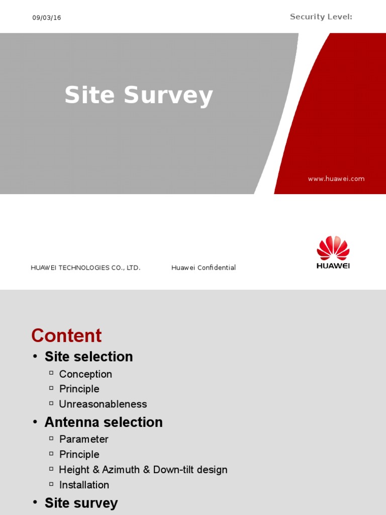 Huawei Site Survey and Antenna Design Guide | PDF | Surveying | Radio ...