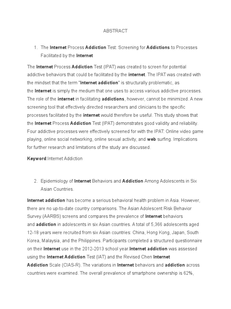 Internet Addiction and Its Effects on Youth | PDF | Adolescence ...