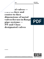 BS EN 558-2008 Industrial Valves. Face-To-Face and Centre-To-Face Dimensions of Metal Valves For Use in Flanged Pipe Systems PDF