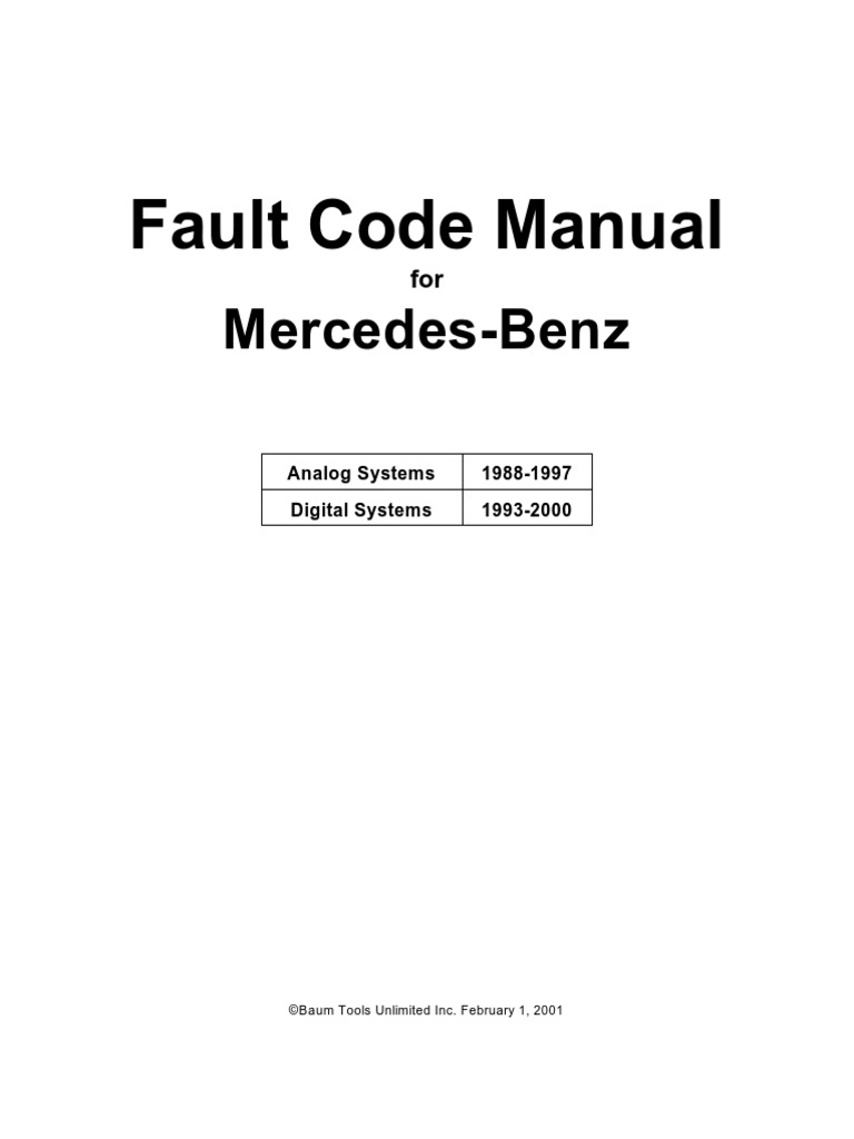 Mercedes-Benz Fault Code Guide | PDF | Throttle | Electrical Connector