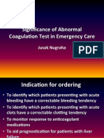 Significance of Abnormal Coagulation Test in Emergency Care