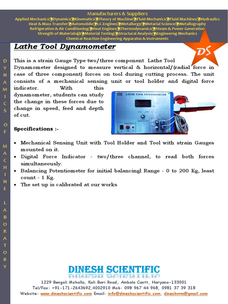 Lathe Tool Dynamometer Overview | PDF | Computers | Technology ...