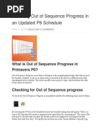 Handling Out of Sequence Progress in An Updated P6 Schedule