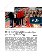 TENICI INVĂŢARE VOLEI: Istoria Jocului de Volei (Curs Prof. Flavia Rusu)