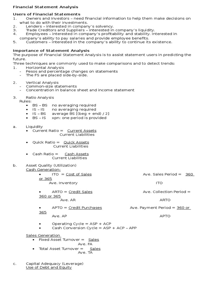 Financial Statement Analysis | PDF | Career & Growth