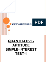 Quantitative Aptitude Simple Interest Test 1