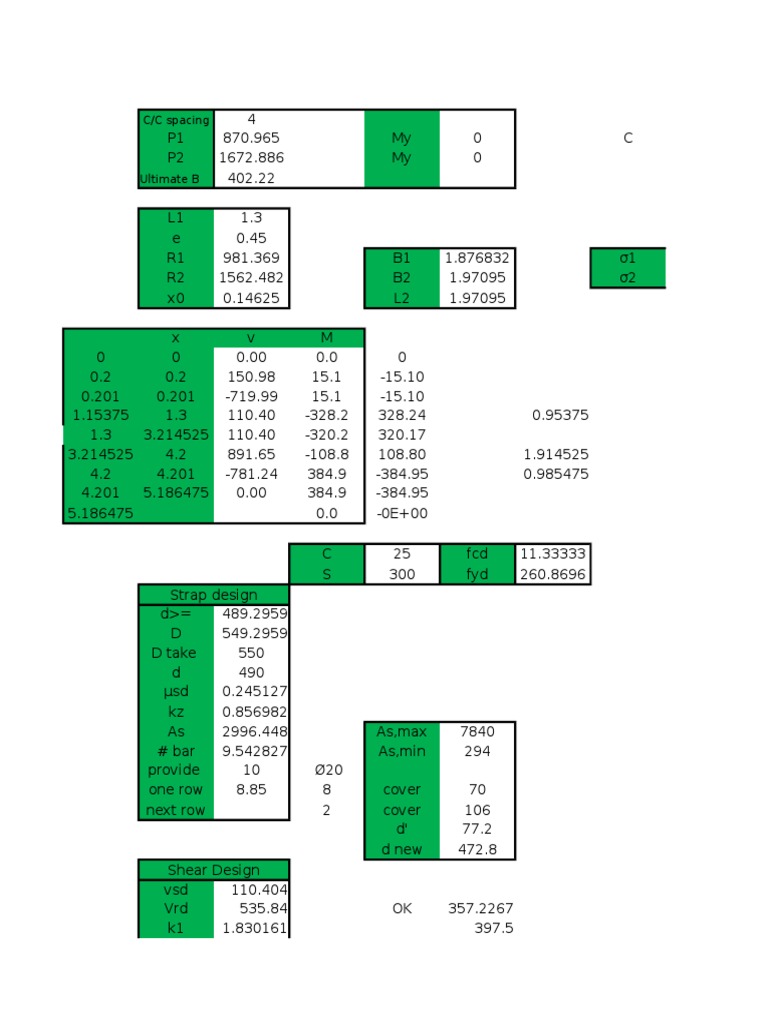 C/C Spacing and Structural Design Analysis | PDF