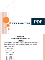 English Ordering of Words Test 4
