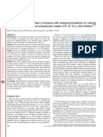 Effects of eating breakfast on appetite and food intake in children