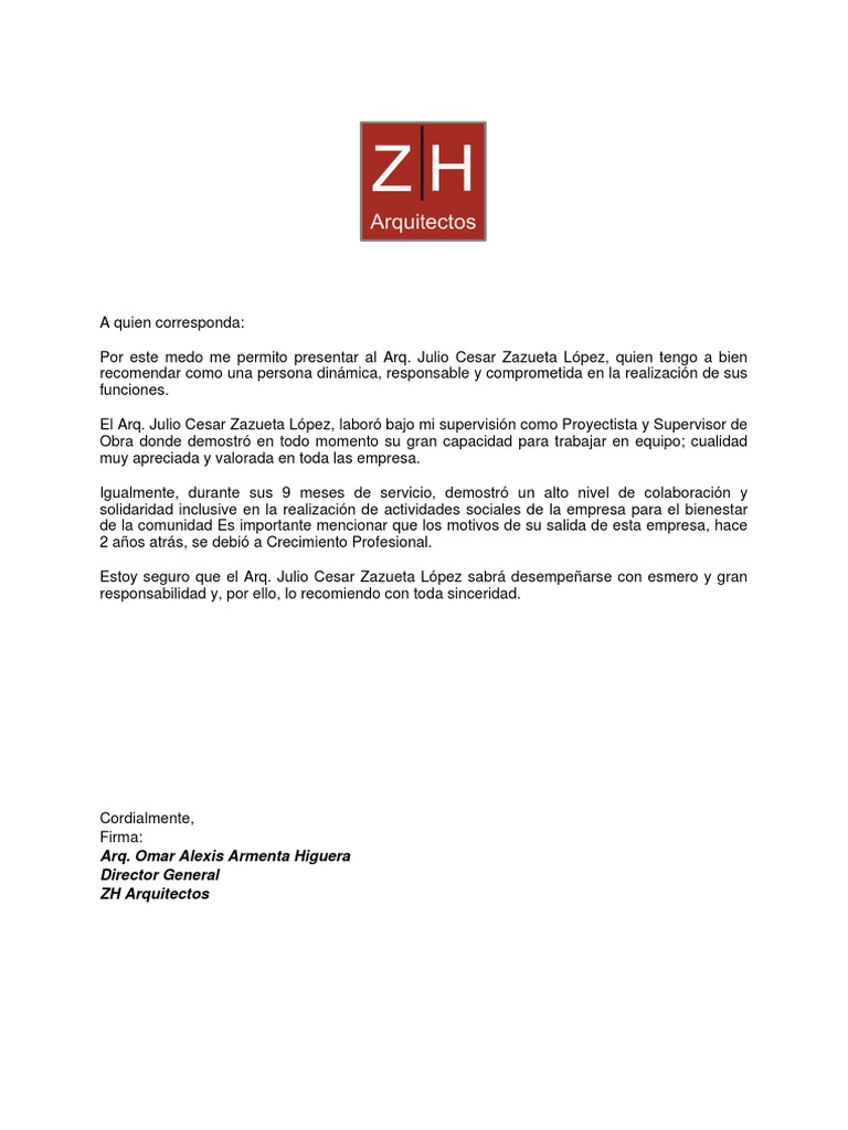 Formato Carta de Recomendación  PDF
