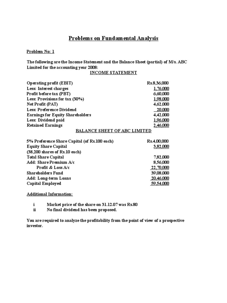 Analyzing Fundamental Financial Ratios | PDF