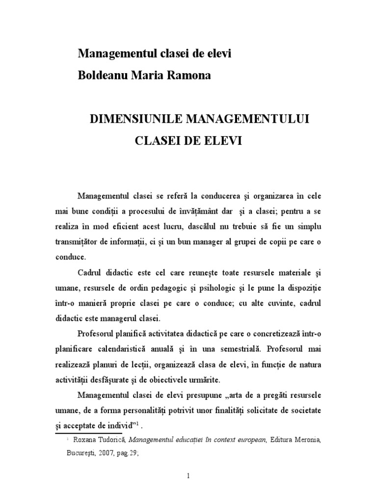 1 Managementulclaseideelevi | PDF