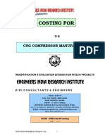 Costing For: CNG Compressor Manufacturing