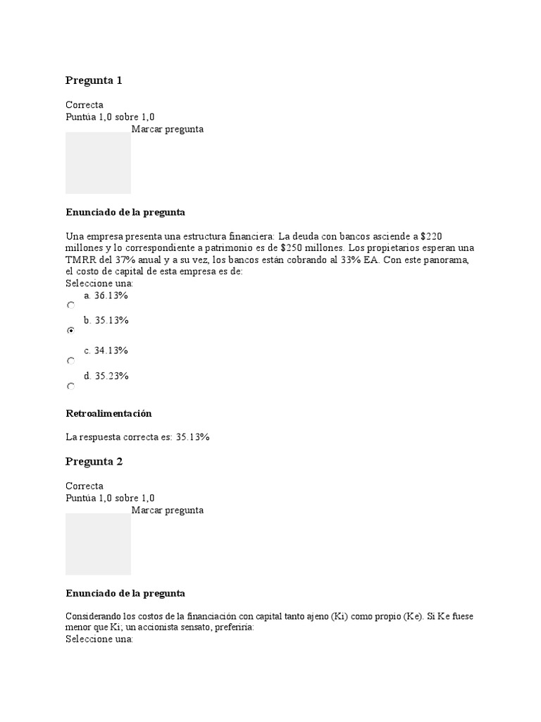 Examen Parcial - Semana 4 FINANZAS 2 | PDF | Compartir (Finanzas ...