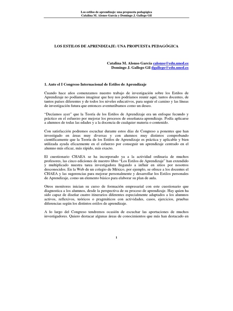Estilos de Aprendizajes y Estrategias PDF | PDF | Aprendizaje ...