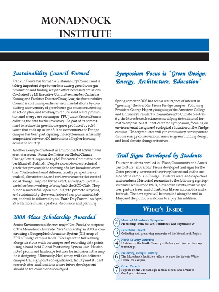 Monadnock Institute Environmental Projects | PDF | Social Science ...