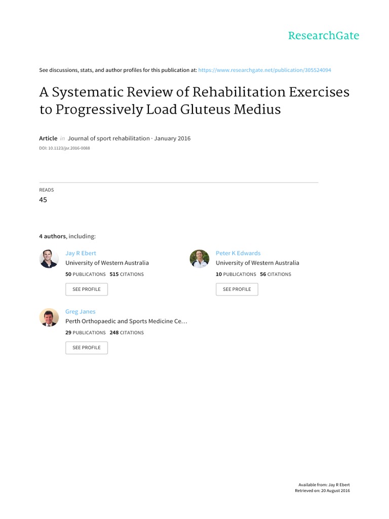 Picture Idea: A Systematic Review Of Rehabilitation Exercises To Progressively Load