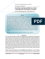 High Dimensional Data’s sharing in Multi Users Cloud Environment using Big Data Classification Technique