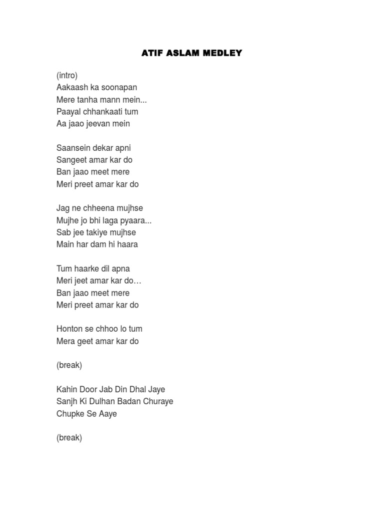 Atif Aslam Medley atif aslam medley