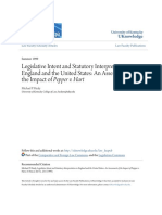 Legislative Intent and Statutory Interpretation in England and Th