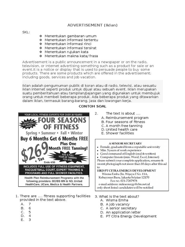 Contoh Advertisement Barang - Simak Gambar Berikut