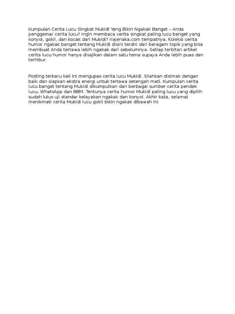 Kumpulan Cerita Lucu Singkat Mukidi Yang Bikin Ngakak Banget Kumpulan Cerita Lucu Singkat Mukidi Yang Bikin Ngakak Banget