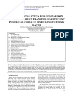 Experimental Study For Comparison of Overall Heat Transfer Co-Efficient in Helical Coils of Fixed Length Using Water