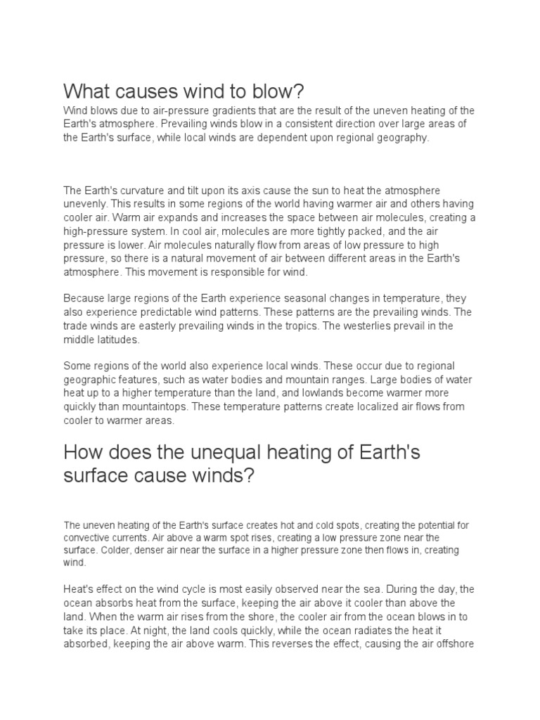Wind Patterns Explained | PDF