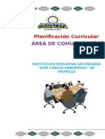 Planificación Curricular Del Área de Comunicación 2016