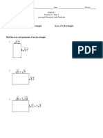 Area and Perimeter Formulas for Rectangles and Radicals