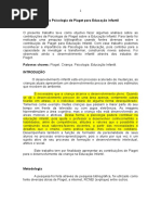 A Contribuição Da Psicologia de Piaget Para Educação Infantil