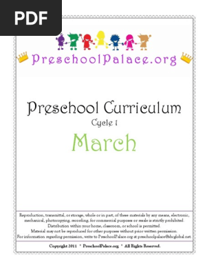 March 2012 Preschool Curriculum 