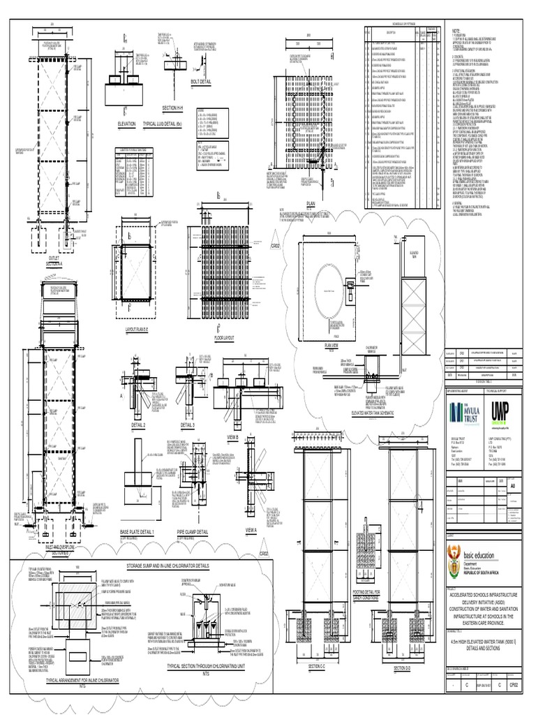 Elevated Water Tank Stand Design | PDF | Pipe (Fluid Conveyance ...