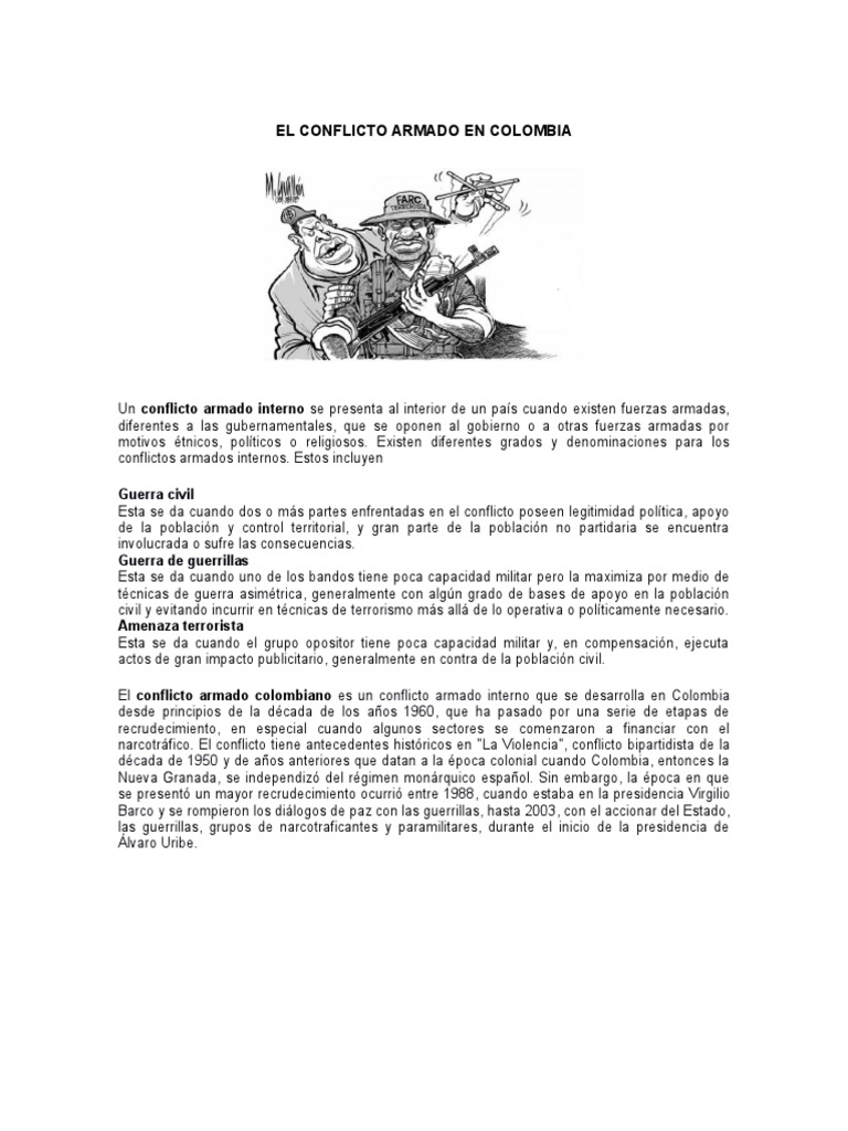 Conflicto Armado en Colombia: Causas y Consecuencias | PDF | Guerra de ...