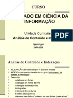 Analise de Conteudo e Indexacao