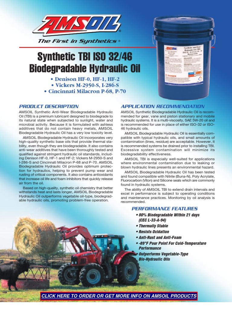 Synthetic TBI ISO 32 46 Biodegradable Hydraulic Oil Chemical