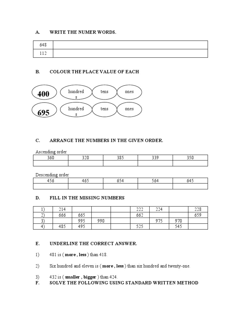 Mathematics Year 2 Pksr 1 2010