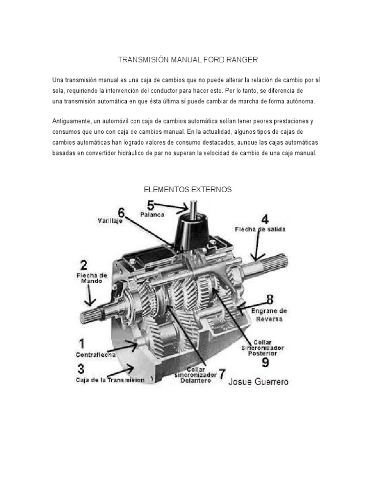 Transmisión Manual Ford Ranger (Partes) PDF