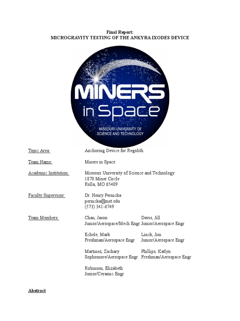 Final Report PDF Scuba Diving Science, Technology, Engineering