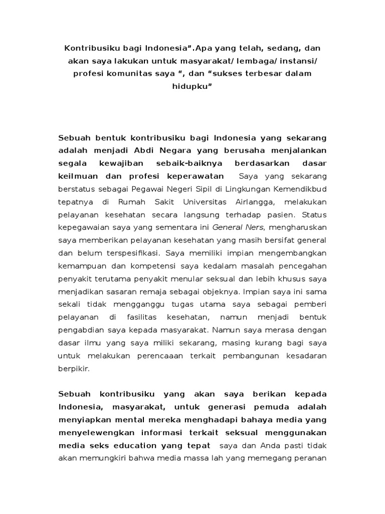 contoh essay kontribusi untuk organisasi