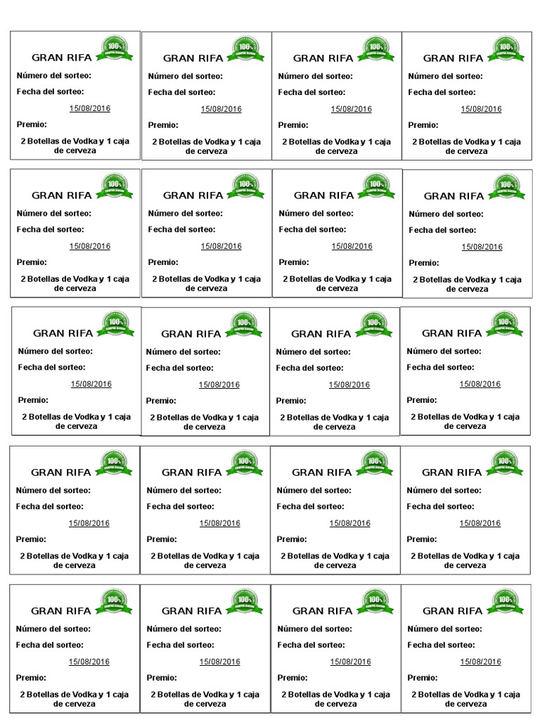 Modelos de Rifas | PDF