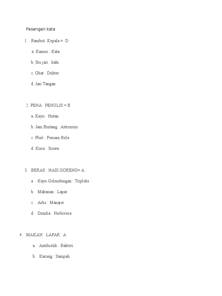 contoh Soal Tes Kemampuan Diferensial Kostruksi Alat Ukur Psikologi contoh Soal Tes Kemampuan Diferensial Kostruksi Alat Ukur Psikologi