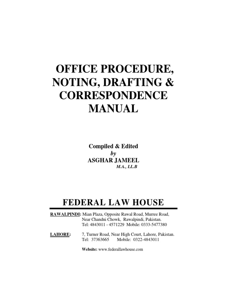 08 Office, Procedure, Drafting Noting (Title and Printline