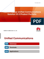 Huawei ESpace Unified Communications Solution V2.3 Product Portfolio