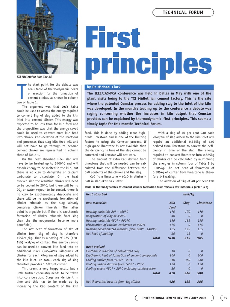 First Principles PDF | PDF | Cement | Heat
