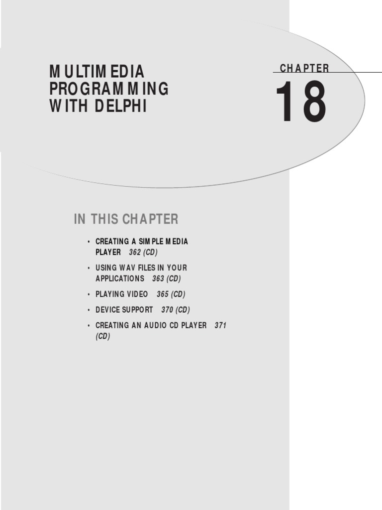 Delphi Multimedia Programming With Delphi (Chapter) PDF | PDF | File ...