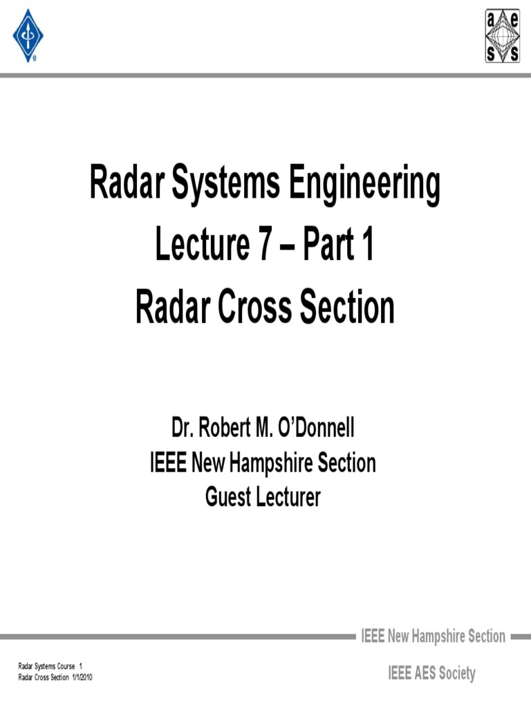 Radar 2009 A 7 Radar Cross Section 1 PDF Cross Section (Physics