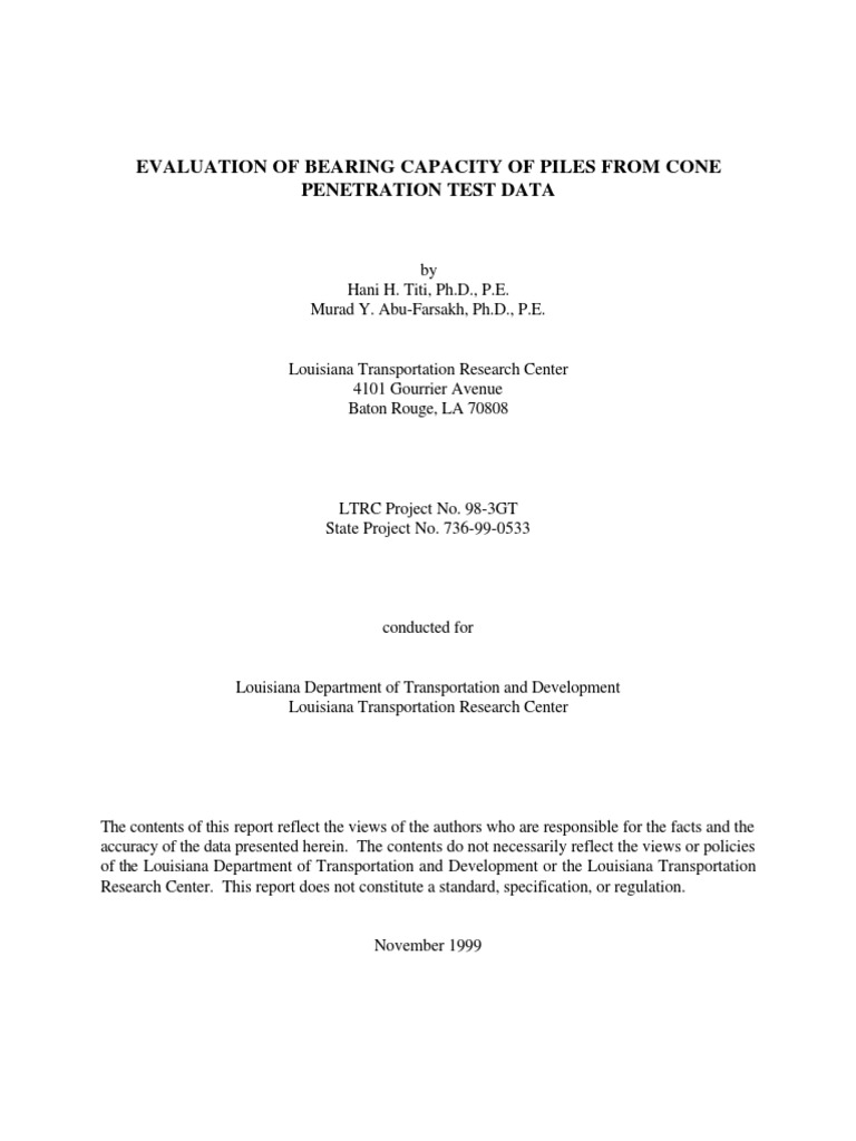 Pile CPT Final Report PDF | PDF | Deep Foundation | Geotechnical ...