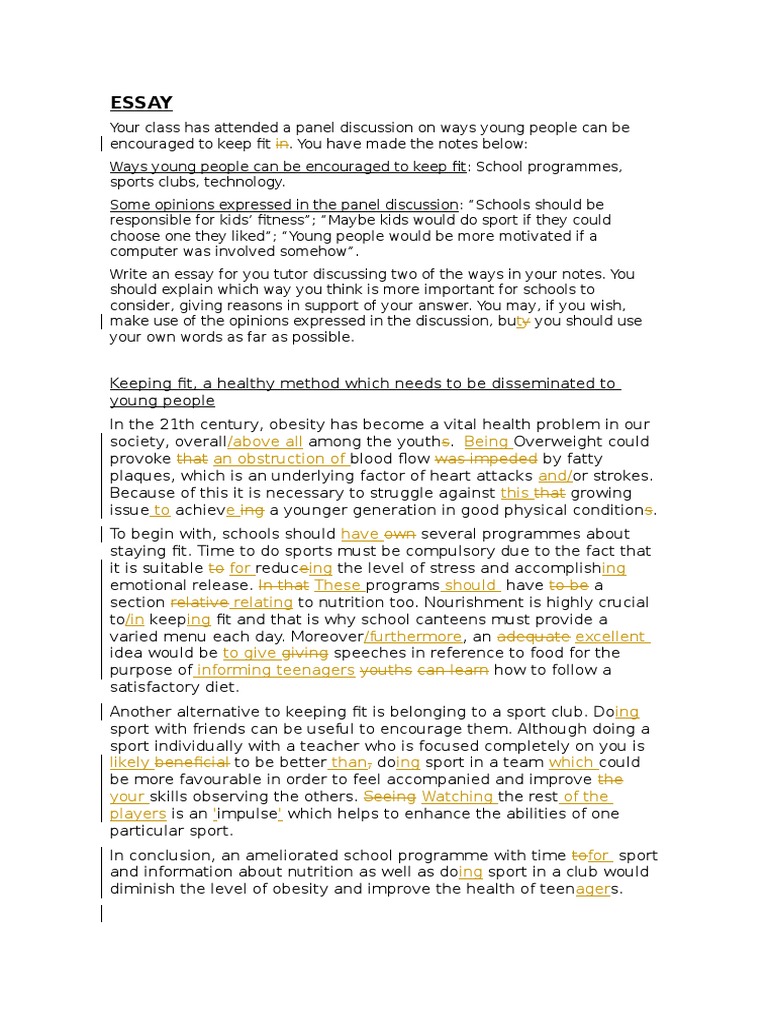Essay Keeping Fit Corrected Nutrition Adolescence