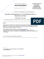 Operation and Maintenance of Coal Handling System in Thermal Power Plant